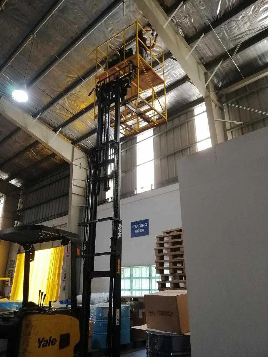 Scaffold erected for an elevated installation